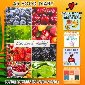 DIET FOOD DIARY "ON OFF PLAN" STICKERS, SLIMMING log STYLE BOOK, WEIGHT LOSS ✅ - Picture 1 of 12