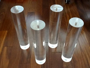 4 MCM Mid Century Lucite Acrylic 14" Furniture Table Bench Replacement Legs - Picture 1 of 7