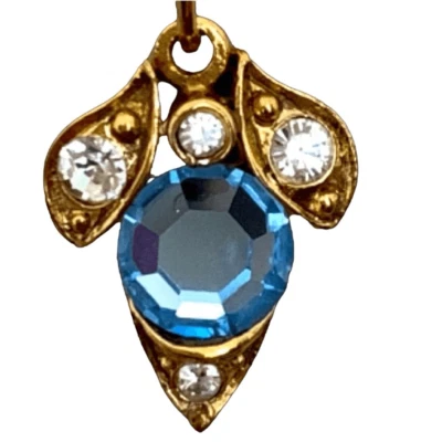 Collar Colgante Abeja o Flor, Collar Cristal Azul Aguamarina, Listo para Regalo Foto 1 de 4