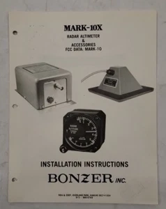 Bonzer Mark-10X Radar Altimeter & Accessories Installation Instructions-Original - Picture 1 of 10