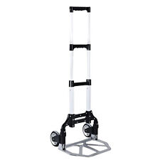 Hand Truck Thickened Push Manual Trolley Foldable Portable Cart Rubber Wheels