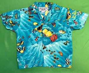 Camicia hawaiana Aloha pesce acqua marino made in Hawaii bambino 4T - Foto 1 di 3