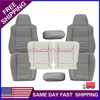 8 x Funda de asiento delantera gris y cojín de espuma para Ford F250 Super Duty XLT 2002-2007 Foto 1 de 4