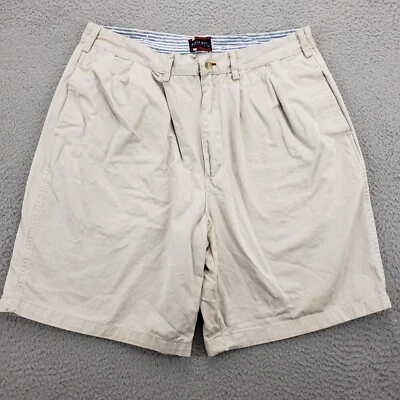 bugle Boy Shirt Mens 36 Tan Vintage Khaki Pleated Classics Pockets 9" Inseam - Image 1 of 4