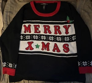 United States Sweaters 2X Merry Xmas Ugly Christmas Sweater Holiday Gift - Picture 1 of 6
