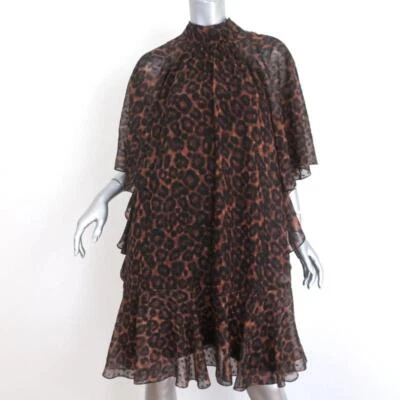 Erdem Dress Elviretta Leopard Print Fil Coupe Chiffon Size US 2 - Image 1 of 4