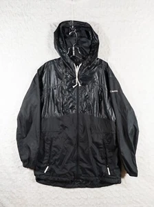 Columbia Windbreaker Jacket Womens Large Black Flashback Hooded Rain 1585901 - Picture 1 of 10