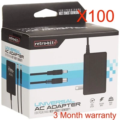 100 Lot NES SNES Nintendo GENESIS AC Power Adapter BRAND NEW - Image 1 of 2