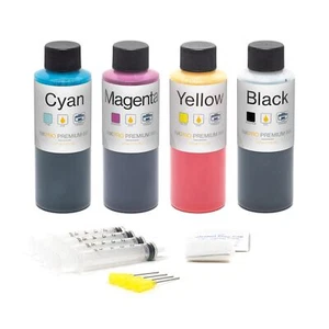 Premium Combo Ink Refill Kit 4oz 100mL Multipurpose for HP 60 61 62 64 65 - Picture 1 of 3