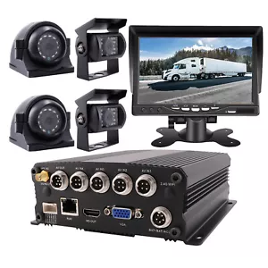1080P 4CH GPS AHD Car DVR MDVR Video Record Rear View Waterproof Camera 7" LCD - Picture 1 of 10