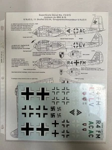NUOVO Vintage Super Scala 72-670 Junkers Ju-88 Modellino Aereo da Guerra 1/72 Decalcomania (AIK3) - Foto 1 di 3