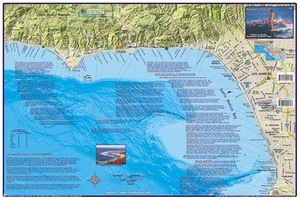L.A. County Surfing Map Los Angeles Surf Guide Laminated Poster - Imagen 1 de 6