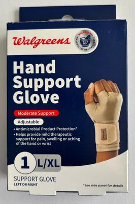 Guante de apoyo para manos, nuevo en caja, L/XL, marca Walgreens, izquierda o derecha, envío gratuito Foto 1 de 3