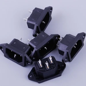 5 Stück AC 250V 10A 3Pin # IEC 320 C14 Kaltgerätestecker Einbaustecker Steckdose - Bild 1 von 3