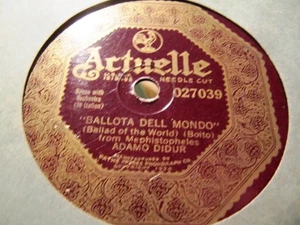 1917 Polish ADAMO DIDUR Mefistofele BALLOTA DEL MONDO Tosti Si tu voulais PATHE - Picture 1 of 2