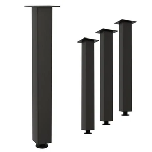 HAGO® Tischbeine 4er-Set 8x8cm höhenverstellbar 72cm Möbelfuß Gestell Stahl Grau - Bild 1 von 9