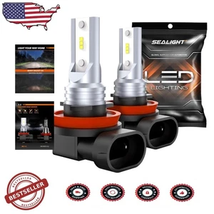 H11 LED Fog Light H8/H16 6000LM 400% Brighter 6500K Cool White 30K Hrs Lifespan - Picture 1 of 10