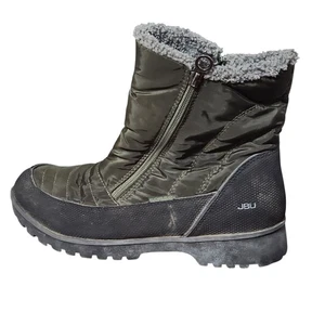 JBU Boots Womens 8.5 Green Snowbird Faux Fur Weather Ready Zip Ankle - Picture 1 of 7