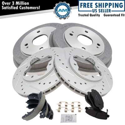 Front & Rear Brake Pad & Rotor,Shoe & Drum Kit Fits 1990-1997 Honda Accord - Image 1 of 4