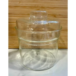 Bidone vetro trasparente Show It All di Corning New York vintage 1,0 litri 7" con coperchio - Foto 1 di 5