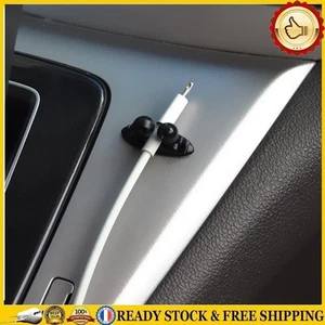 8pcs Cables Tie Clip Fixer Organizer Convenient Multifunctional Line Clamp Black - Afbeelding 1 van 8