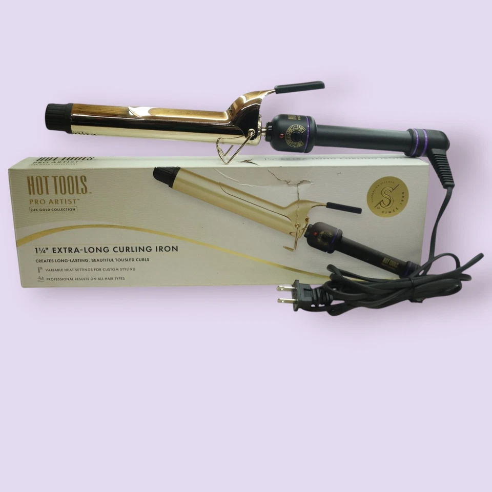Hot Tools Pro Artist 24K Gold ExtraLong Curling Iron Long 1 1/4 - Image 1 of 1