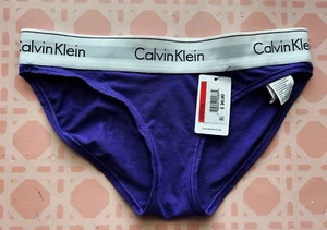 Nwt Calvin Klein Women's Modern Cotton Bikini Panty F3787-503 Purple XS - Picture 1 of 3