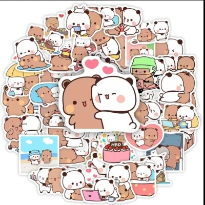 Bubu & Dudu - 50 adesivi - idea regalo, regalo, coppia, amore, cartone animato - NEW