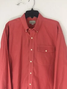 Cutter & Buck Mens XL Button Down Sport Shirt Orange Color 100% Cotton EUC - Picture 1 of 7