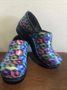 Dansko Full Back Professional Nursing Clogs - 3D Geometric Pattern - Picture 1 of 11