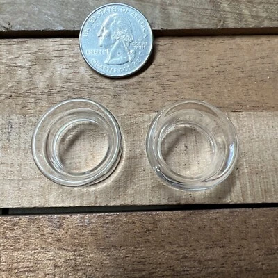 "PAR DE TAPONES TÚNELES DE VIDRIO PYREX DE 3/4"" pulgadas cuerpo joyería tapón medidores" Foto 1 de 3