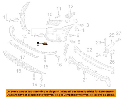 Soporte de tapa de parachoques delantero 80A955159 AUDI OEM 2018 Q5 Foto 1 de 2