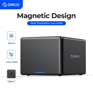 ORICO 5 Bay 3.5in USB C/USB3.0 External Hard Drive Enclosure Magnetic up tp 80TB - Picture 1 of 31