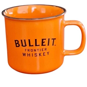Bulleit Frontier Bourbon Whiskey Orange Ceramic Cup Coffee Mug Collectable - Picture 1 of 4