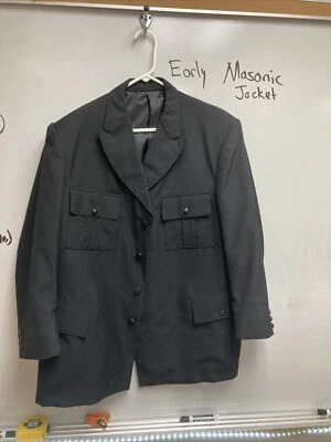 Casaco espanador preto vintage década de 1960 maçônico cavaleiros dos templários terno capa padre - Imagem 1 de 4