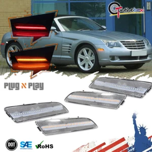 Clear Lens Front + Rear LED Side Marker Light For Chrysler Crossfire 2004 - 2008 - Picture 1 of 10