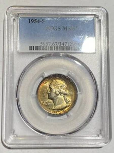 1954 S Washington Quarter PCGS MS-67 Rainbow Toning - Picture 1 of 3