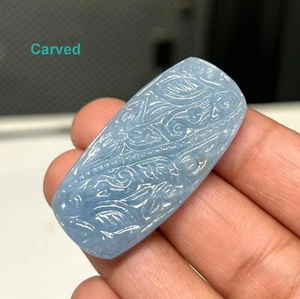 Natural Aquamarine Stone 64.59 Ct Aquamarine Carved Aquamarine March Birthstone - Picture 1 of 4