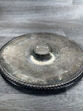 Vintage Crosby Silver 17" Round Silverplated Appetizer Chip Dip Serving Tray