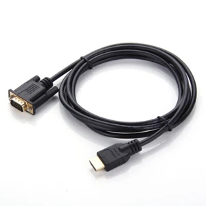 HDMI Stecker zu VGA Stecker Kabel - 1,8m - 1080p PC Monitor Adapter Vergoldet - Bild 1 von 4