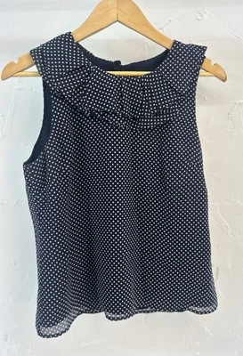 J. Camisa sin mangas Crew de seda a lunares talla 8 Foto 1 de 4