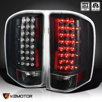 Black Fits 2007-2014 Chevy Silverado 1500 2500 3500 LED Tail Lights Lamps L+R — 第 1/4 张图片