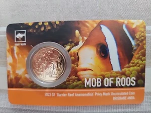 2022 $1 Uncirculated Coin: ANDA "Mob of Roos." - "Anemonefish." Privy Mark. - Picture 1 of 4