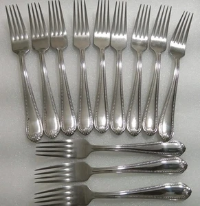 12 Lenox BEAD 8" Stainless Steel Dinner Fork Flatware - Picture 1 of 6