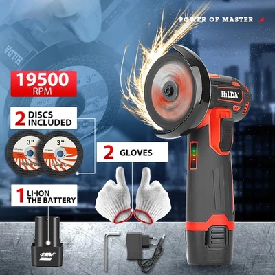 Cordless Brushless Angle Grinder Grinder 19500RPM 12V Mini Cut Off Power Tool US - Image 1 of 4