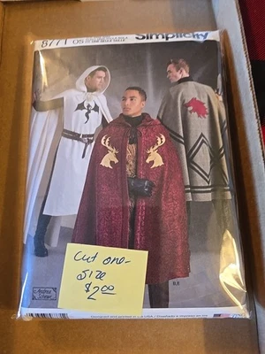 Simplicity 8771 Crusaders Warriors Capes & Tabard Adult Costume Pattern cut - Image 1 of 2