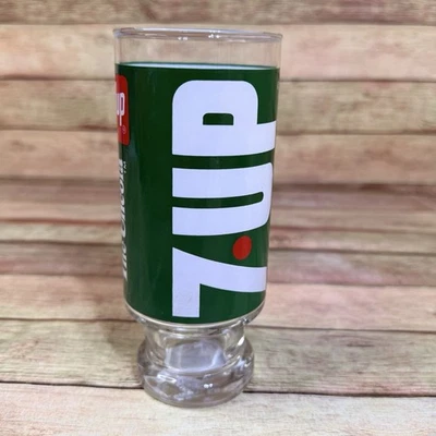 7-Up The Uncola Tall Pedestal Glass 7” Tall 12oz - Image 1 of 4