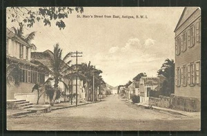 Antigua St. Mary’s Street from East José Anjo B.W.I. Leeward Islands ca 1910 - Picture 1 of 1