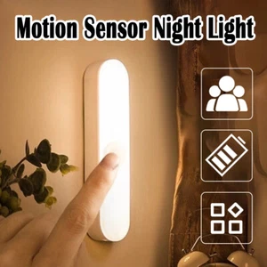 10cm LED Bedside Motion Sensor Night Lamp Cabinet Light Pir Multifunctional USB - Picture 1 of 12