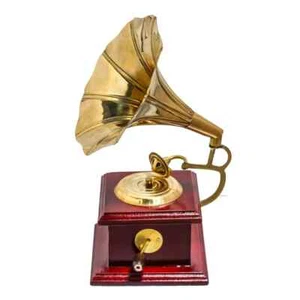 Vintage Messing Grammophon Phonograph, Wohnkultur & Holzartikel - Bild 1 von 4